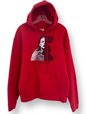 Taylor Swift Album Collection Hoodie Red B&W Graphic Sweatshirt Large